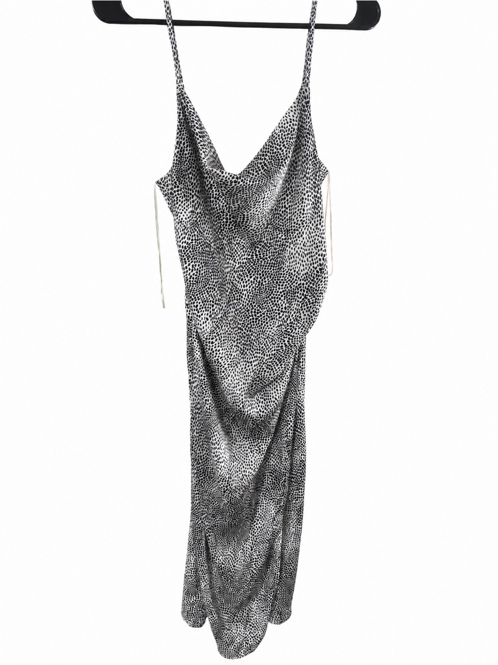 Spotted Black and White Maxi Slip Dress